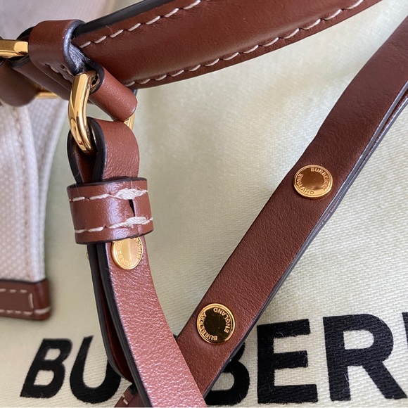 Burberry Logo Graphic Canvas Bucket Bag - Picture 13 of 14
